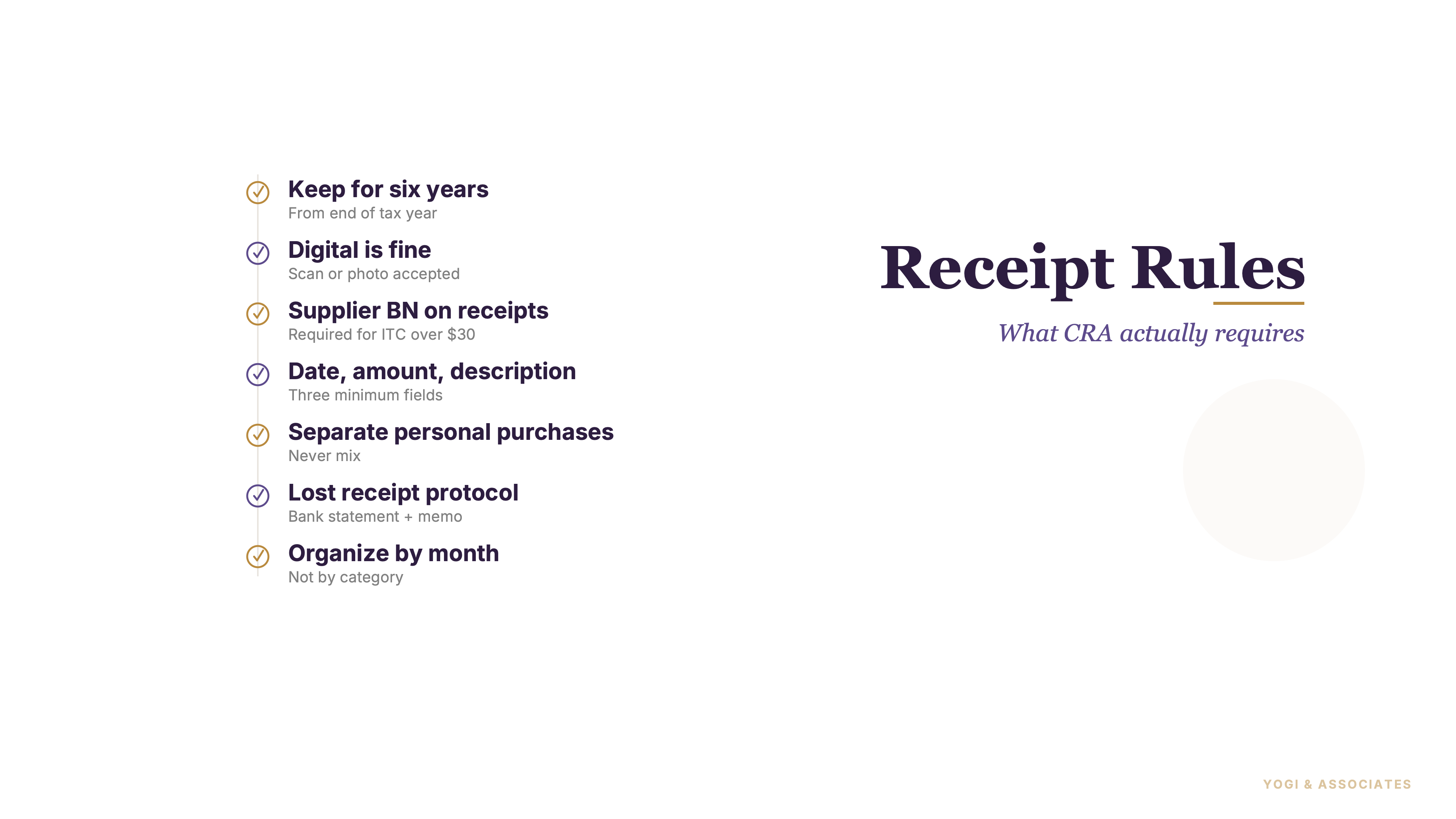 Receipt Management for CRA Compliance